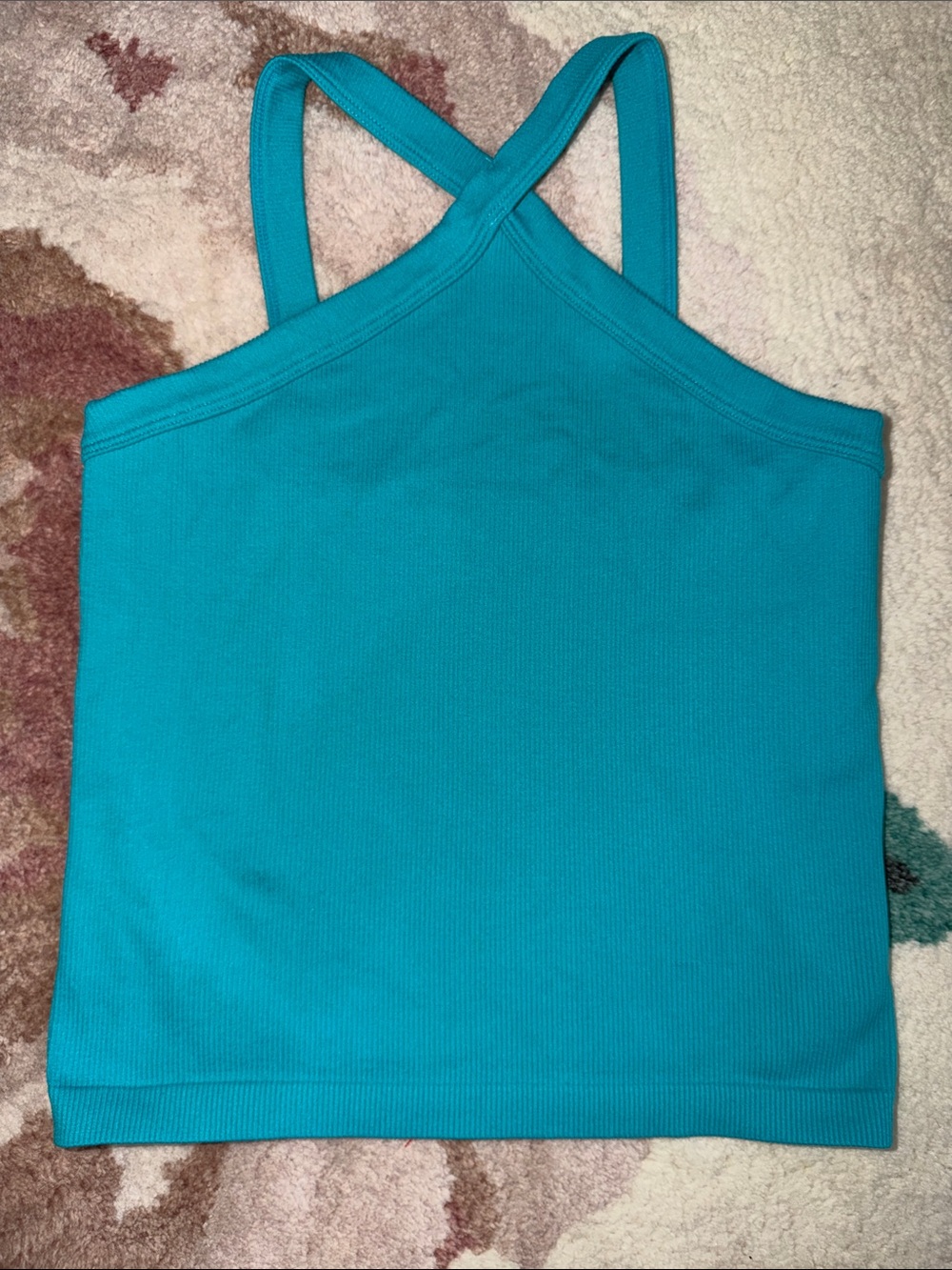 art class Turquoise Ribbed Tank